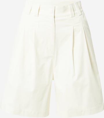 NU-IN Regular Pleat-Front Pants in White: front