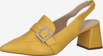 CAPRICE Slingback Pumps in Yellow: front