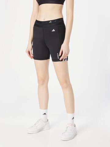 ADIDAS PERFORMANCESkinny Sportske hlače 'Techfit Hyperglam 5-Inch' - crna boja: prednji dio