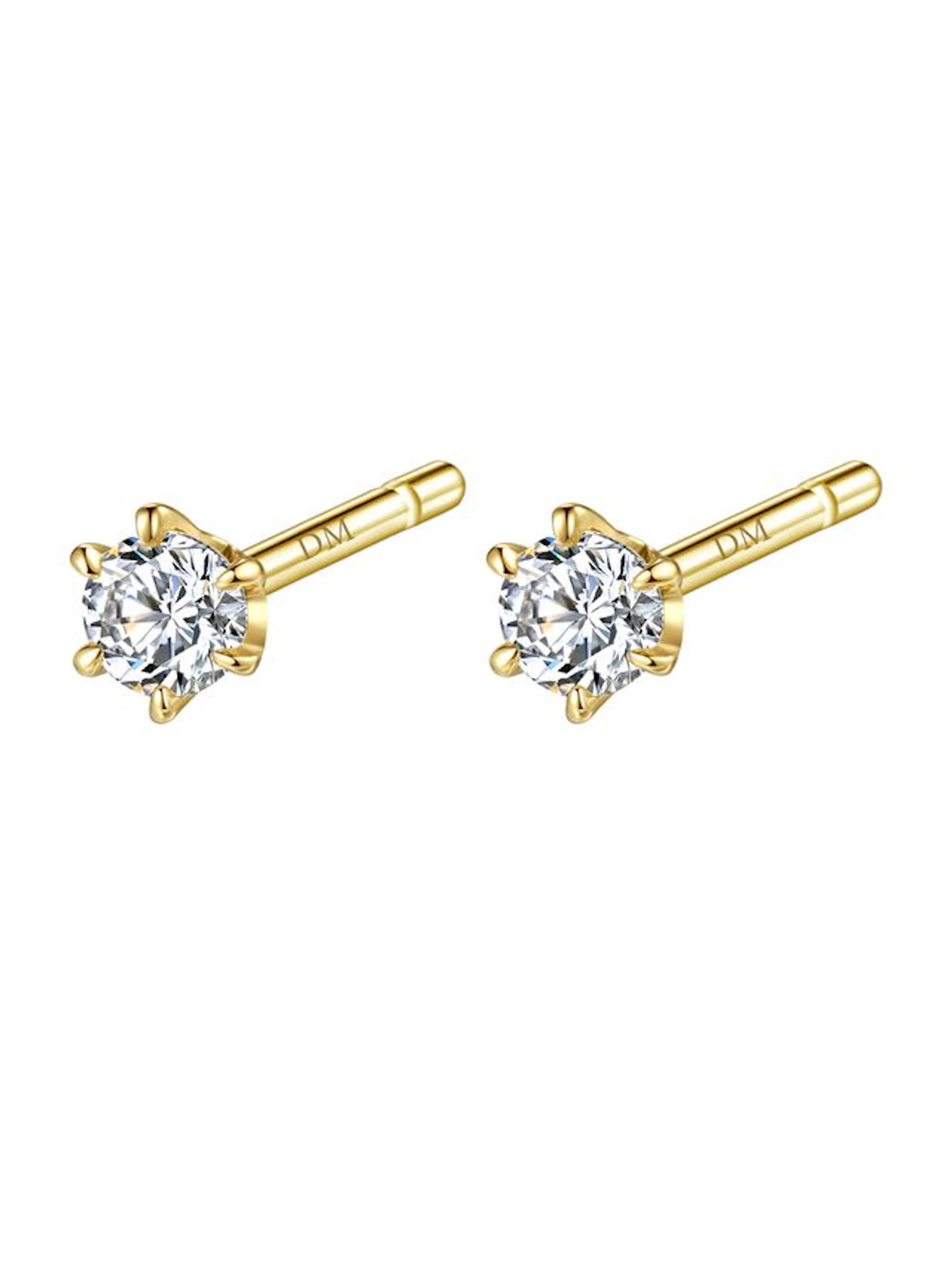 Dear Me Oorbellen 'Spark Diamond' in Goud: voorkant