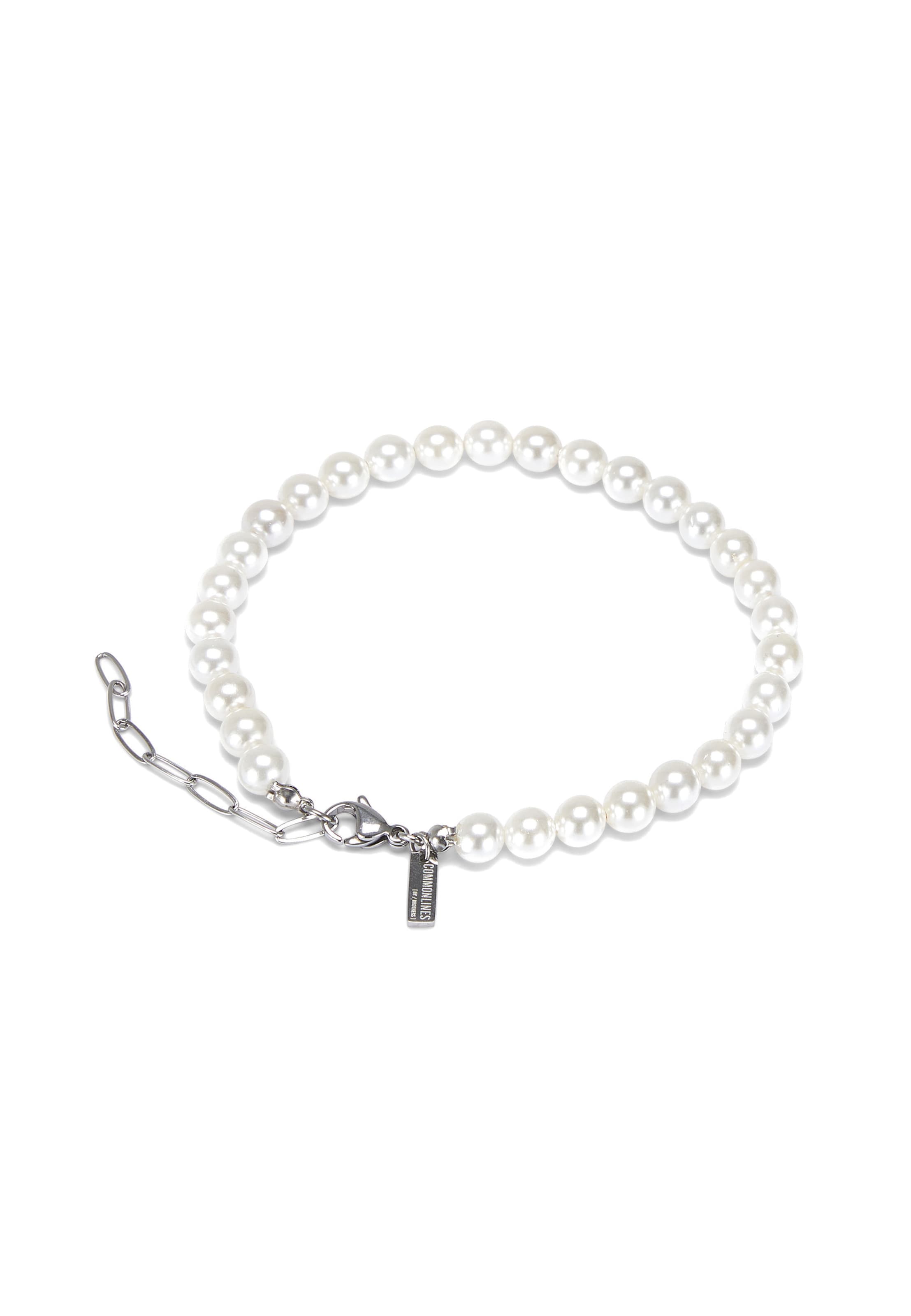Commen Lines Bracelet in White: front