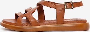 Derimod Strap Sandals in Brown: front
