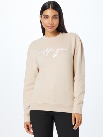 HUGO Red Sweatshirt 'Easy' in Beige: front