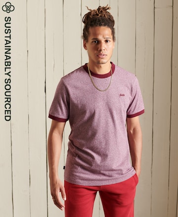 T-Shirt 'Ringer' Superdry en rouge : devant