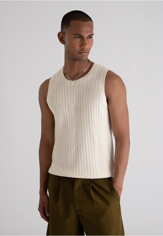 Prohibited Knitted Top in White: front