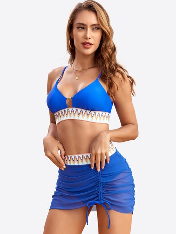 Magicshe Push-up Bikini 'Push Up Bikini Set mit hoher Taille' in Blue
