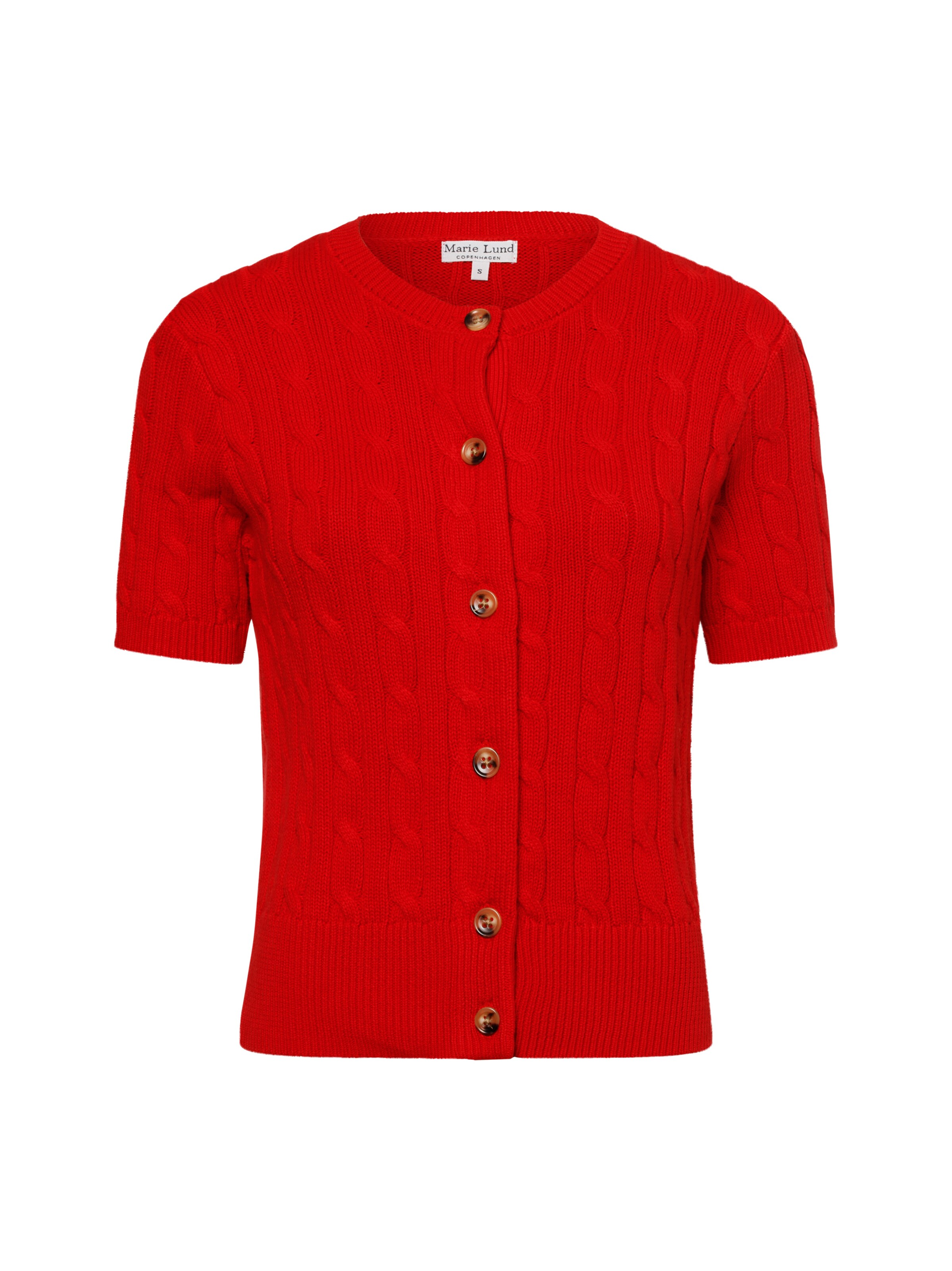 Marie Lund Knit Cardigan in Red: front