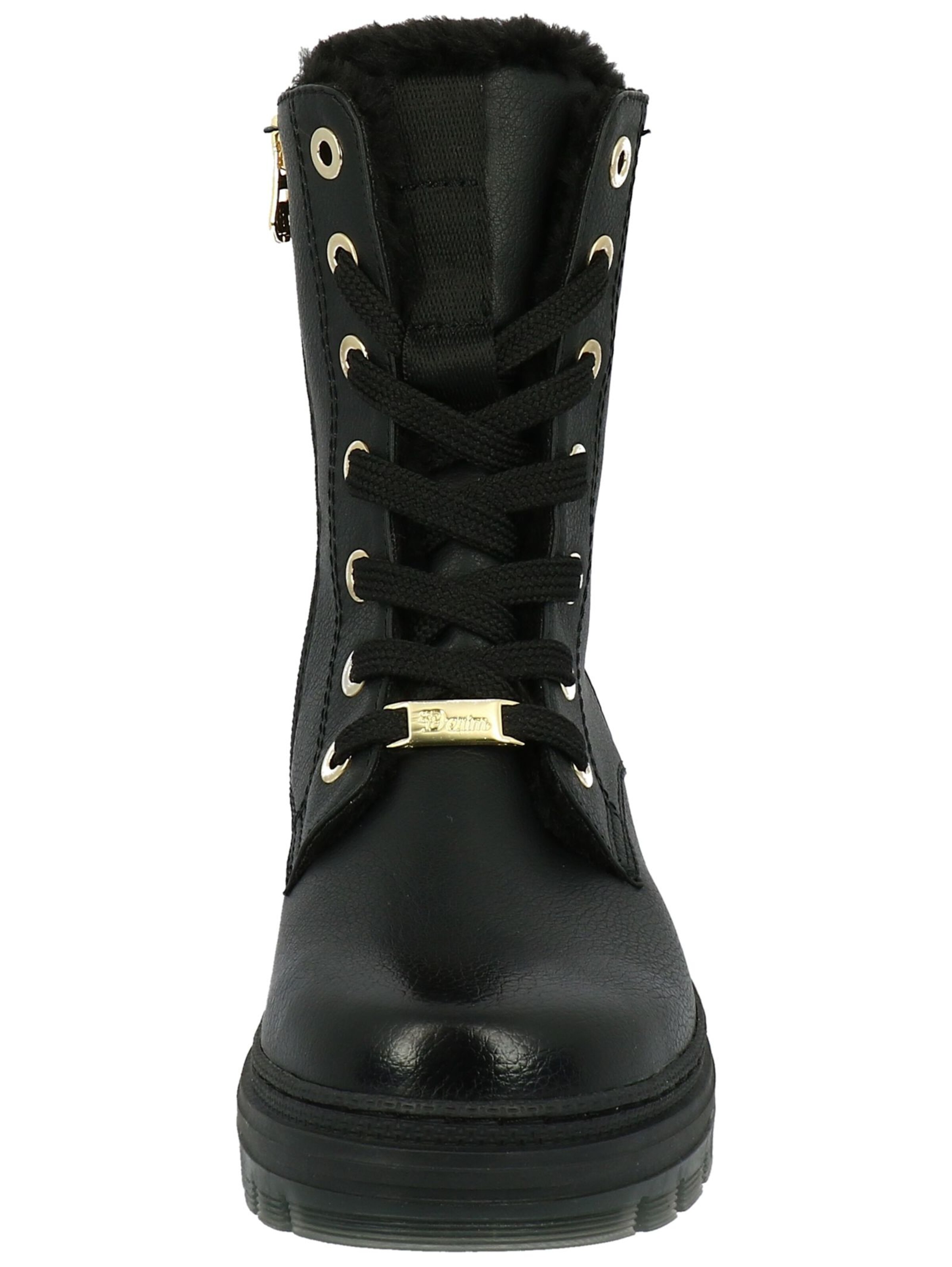 TOM TAILOR Lace-Up Ankle Boots in Black