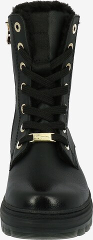TOM TAILOR Lace-up bootie in Black