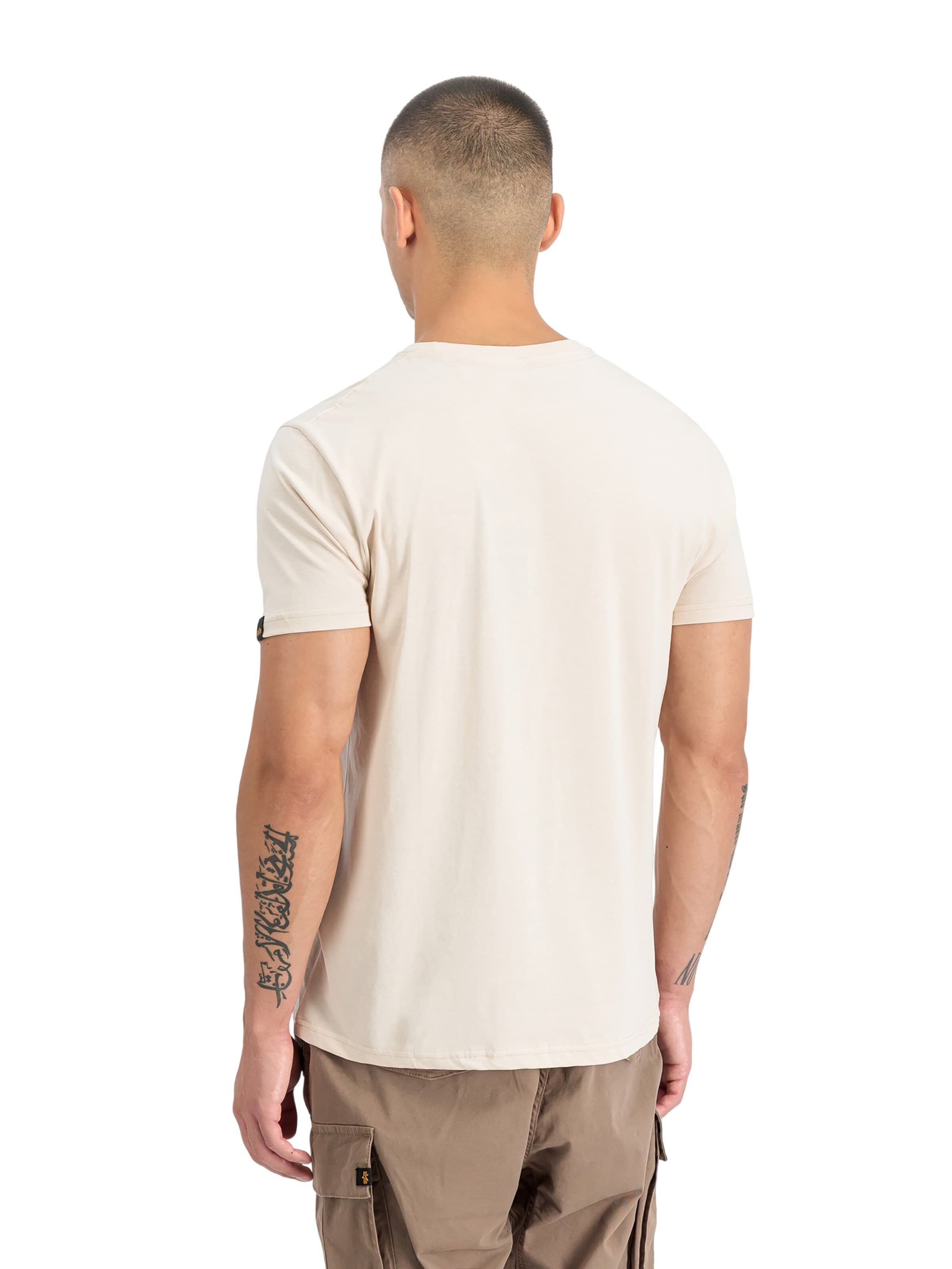 ALPHA INDUSTRIES Shirt 'Alpha Wording'‌‌‌‌ in Weiß