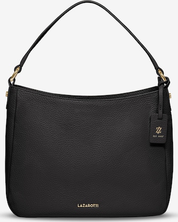 Borsa a spalla 'Bologna' di Lazarotti in nero: frontale