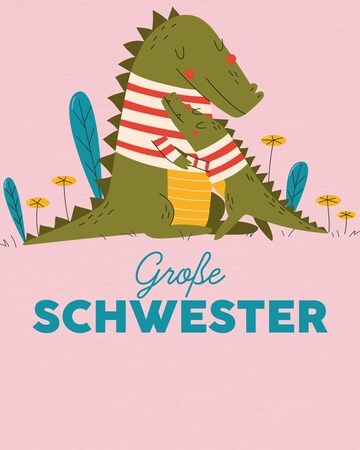 T-Shirt 'Krokodil Große Schwester' watabout.kids en rose