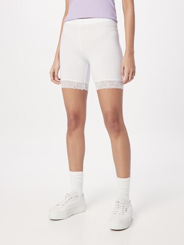PIECES Skinny Leggings 'KIKI' in White: front