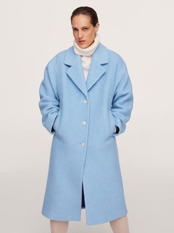 MANGO Between-Seasons Coat 'Hawaii' in Blue: front