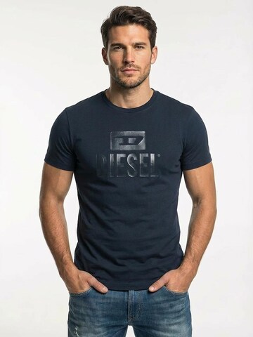 Maglietta 'T-Diego Tone On Tone' di DIESEL in blu: frontale