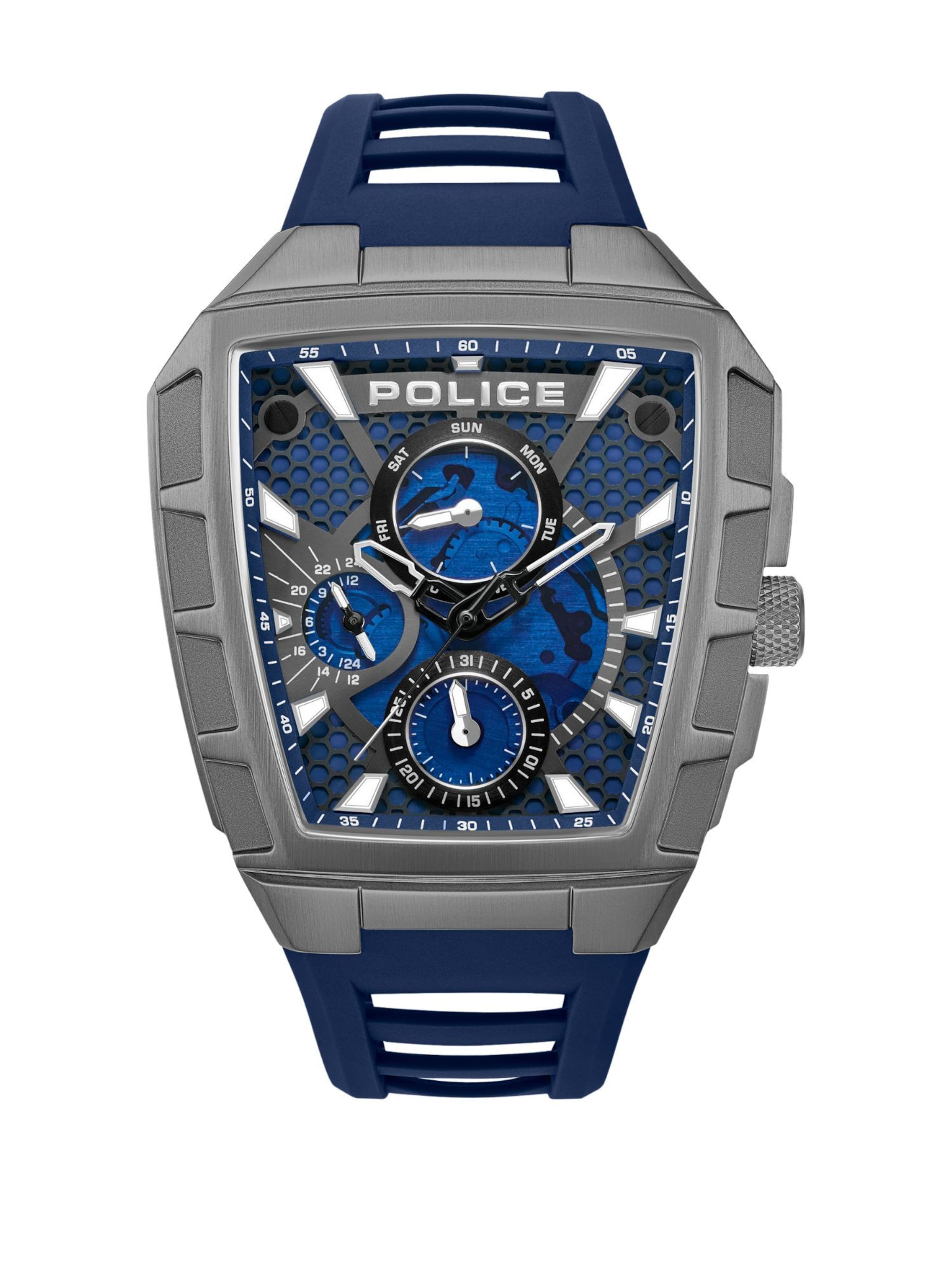 POLICE Analog watch ' Tough Gear ' in Blue: front