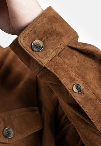 18N62 Regular Fit Hemd 'NEFran' in Braun