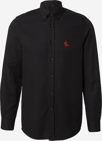 TrendyolRegular Fit Košulja - crna boja: prednji dio