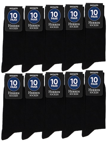 Occulto Socks 'Hermann' in Black: front