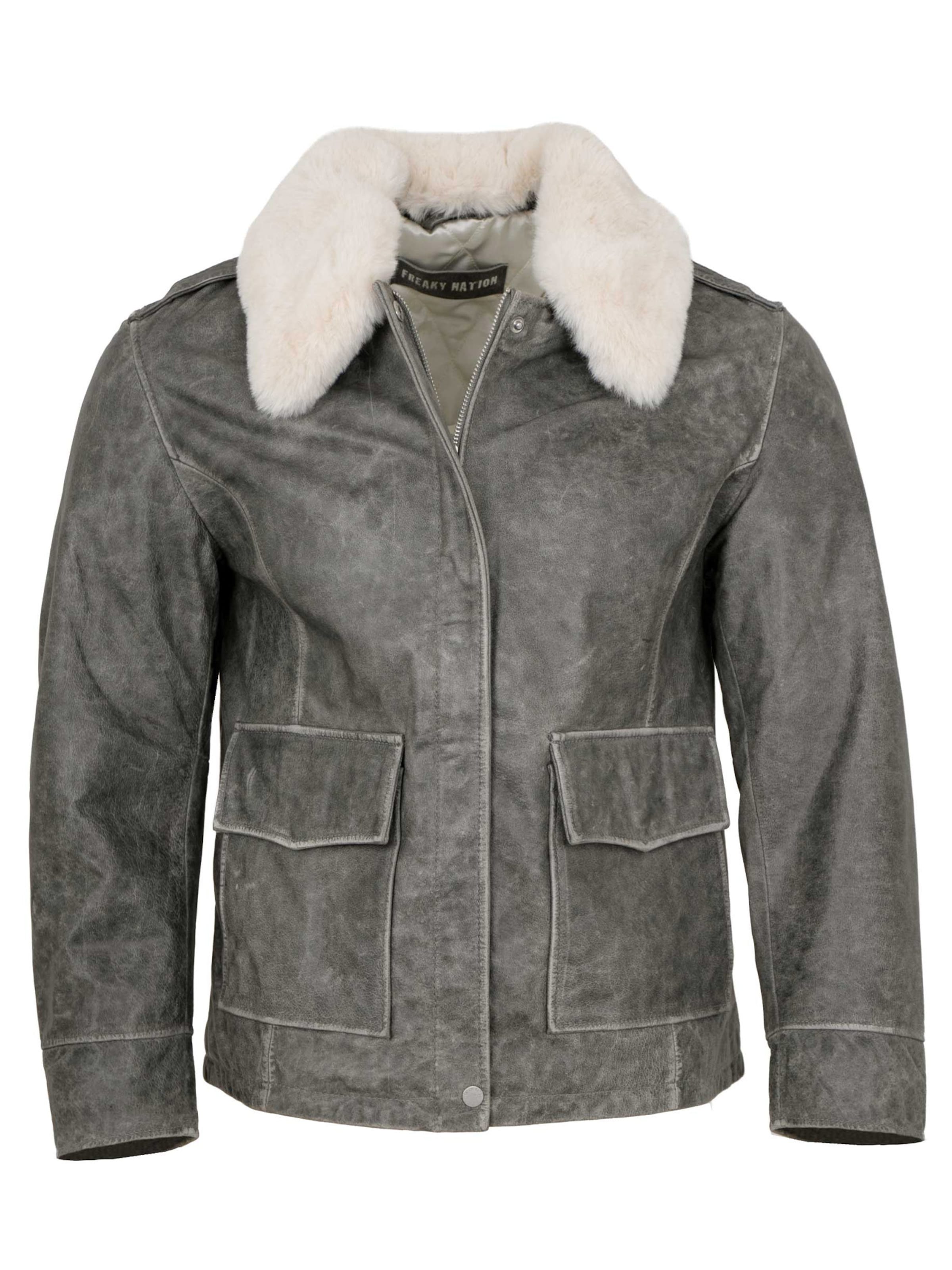 FREAKY NATION Übergangsjacke 'Go For-FN' in Grau: Vorderseite