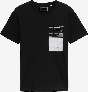 TOM TAILOR DENIM Тениска в черно: отпред