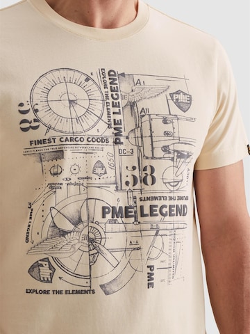 PME Legend T-shirt 'T-shirt with cargo artwork' i beige
