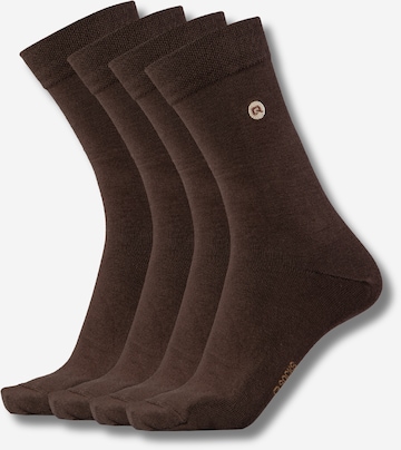 Chaussettes QOLONIA en marron : devant