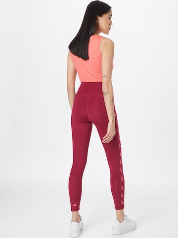 ADIDAS PERFORMANCE Skinny Sporthose in Rot