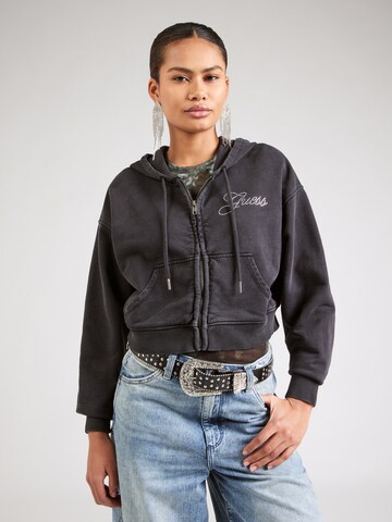 GUESS Originals Bluza rozpinana 'GO' w kolorze czarny: przód