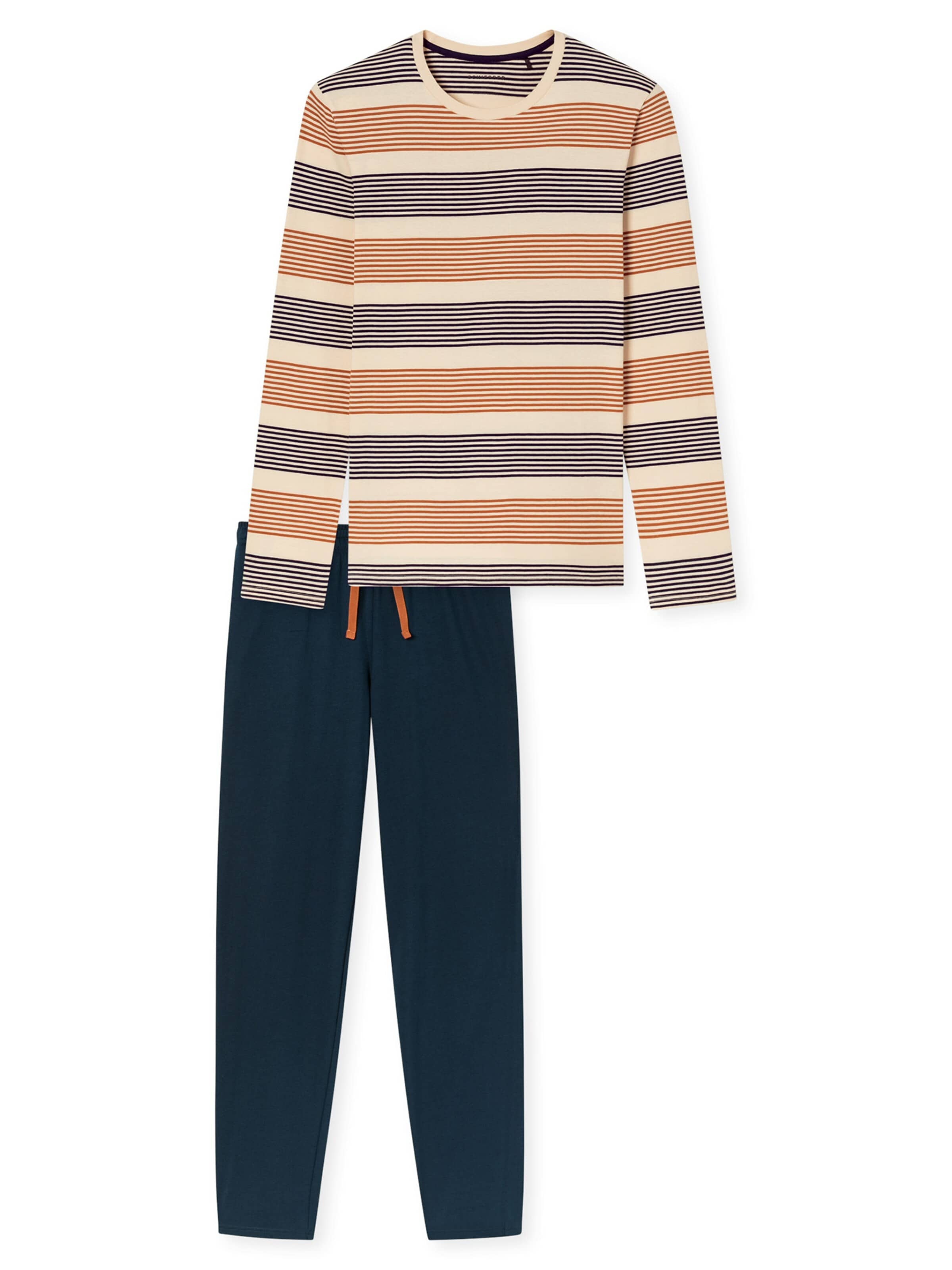 SCHIESSER Pyjama lang 'Casual Nightwear' in Gemengde kleuren: voorkant