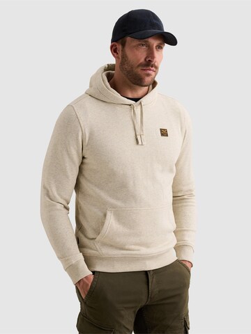 Felpa 'Hoodie with rubber badge and kangaroo pocket' di PME Legend in bianco: frontale