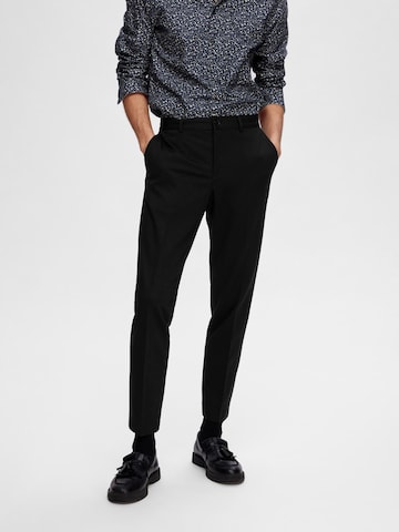 Slimfit Pantaloni chino 'Delon' di SELECTED HOMME in nero: frontale