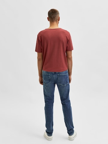 Coupe slim Jean 'Leon' SELECTED HOMME en bleu