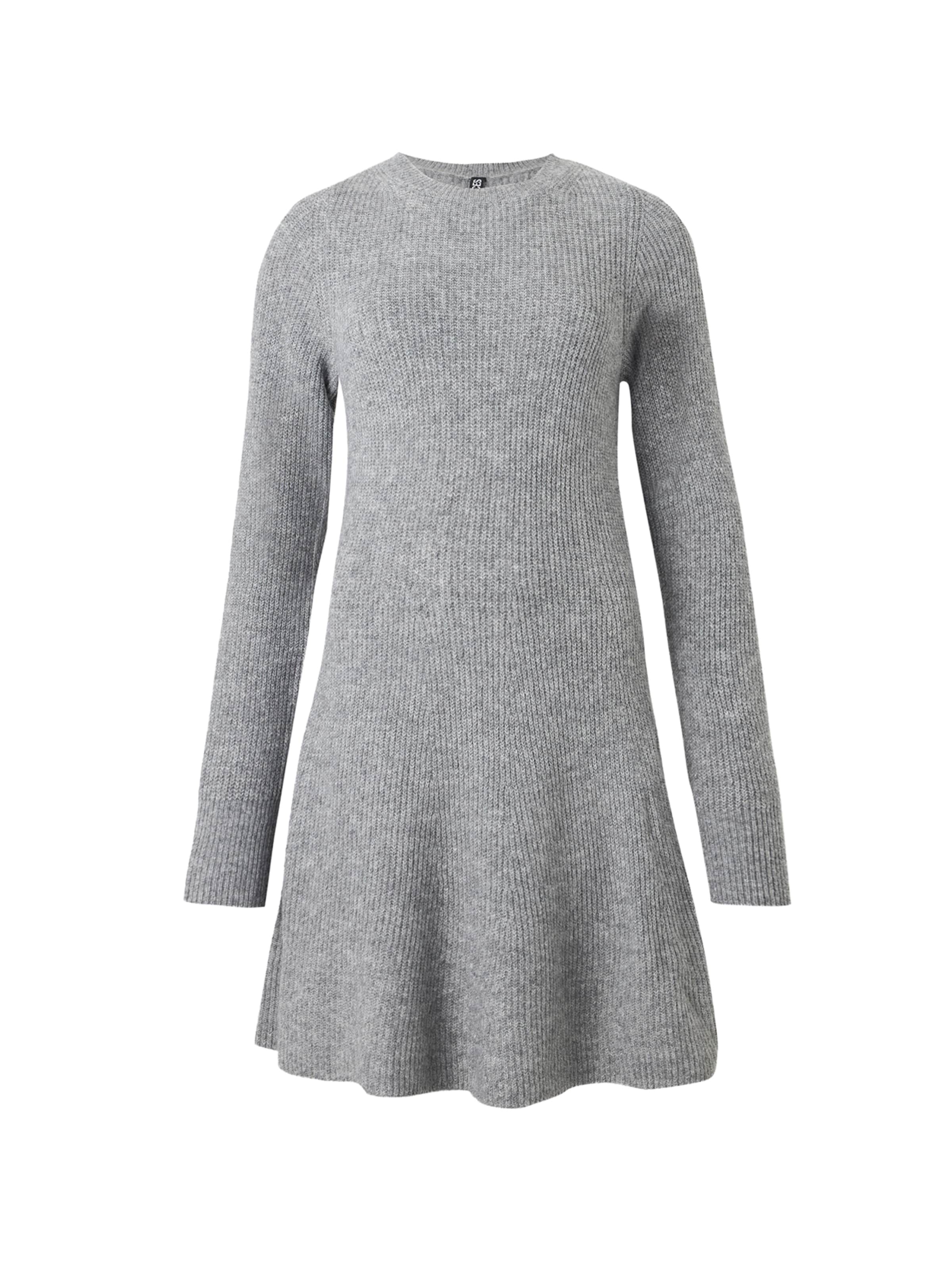 PIECES Stickad klänning 'PCRYDIA' i grå: framsida