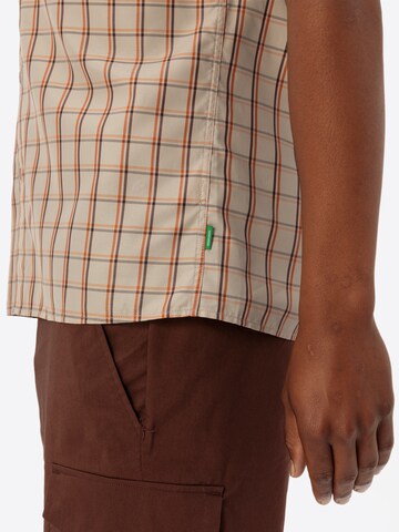 VAUDE Regular fit Athletic button up shirt 'Albsteig III' in Beige