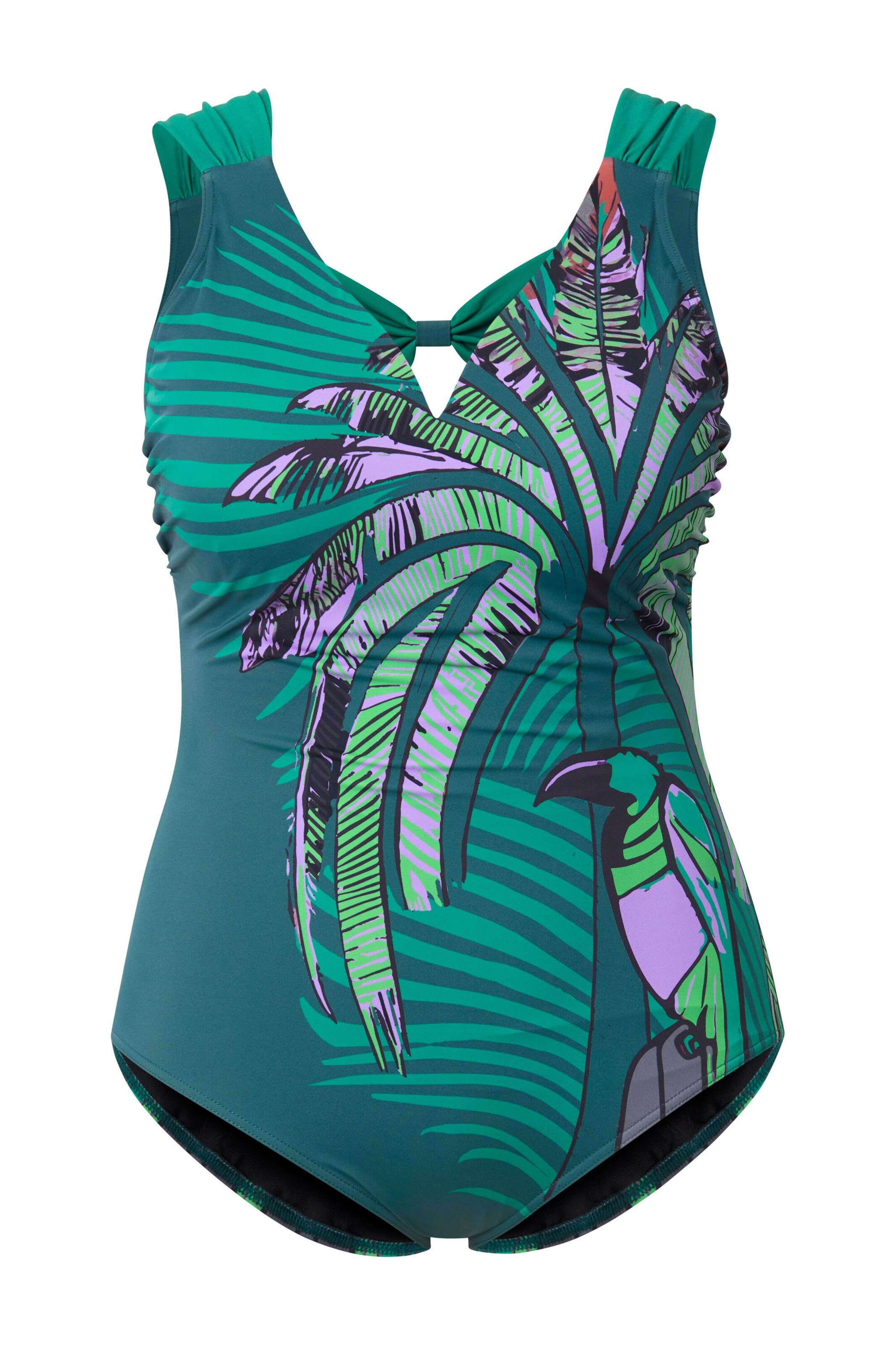 Ulla Popken Triangel Badeanzug in Grün: Vorderseite