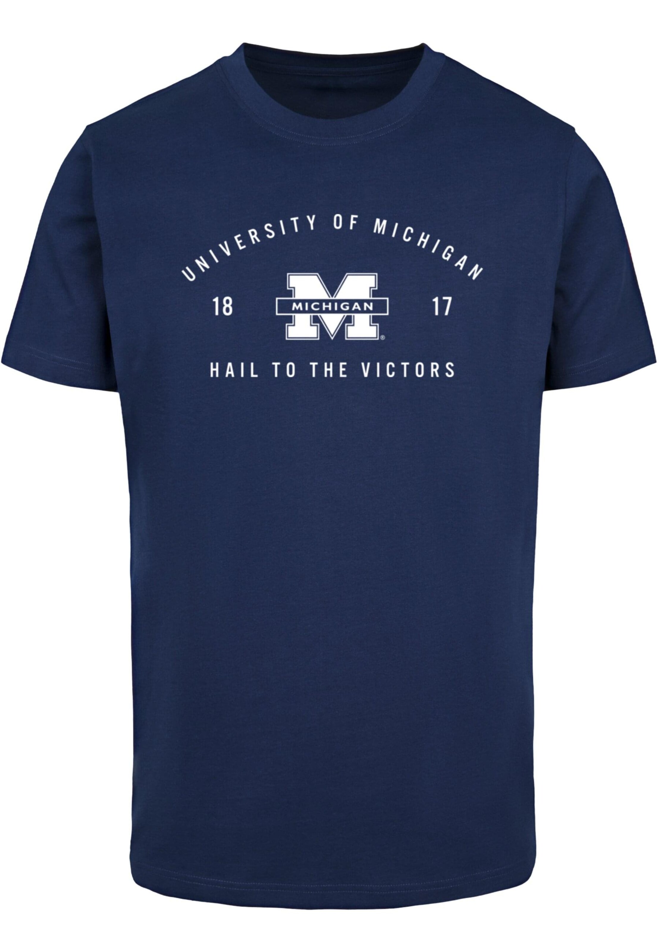 Merchcode Shirt 'Michigan University - Hail To The Victors 1817' in Blauw: voorkant