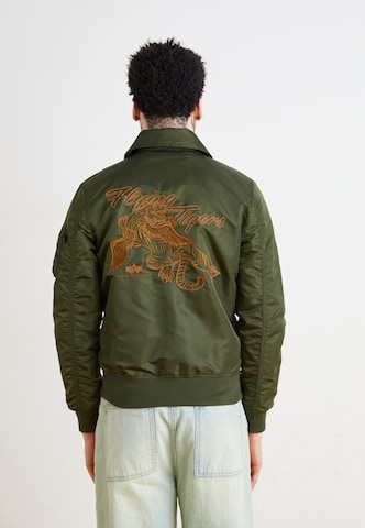 ALPHA INDUSTRIES Φθινοπωρινό και ανοιξιάτικο μπουφάν 'Flying Tigers' σε πράσινο: μπροστά
