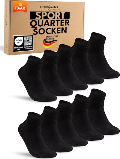 sockenkauf24 Sportsocken 'Quarter Tennissocken' in 35-38 in schwarz, Produktansicht
