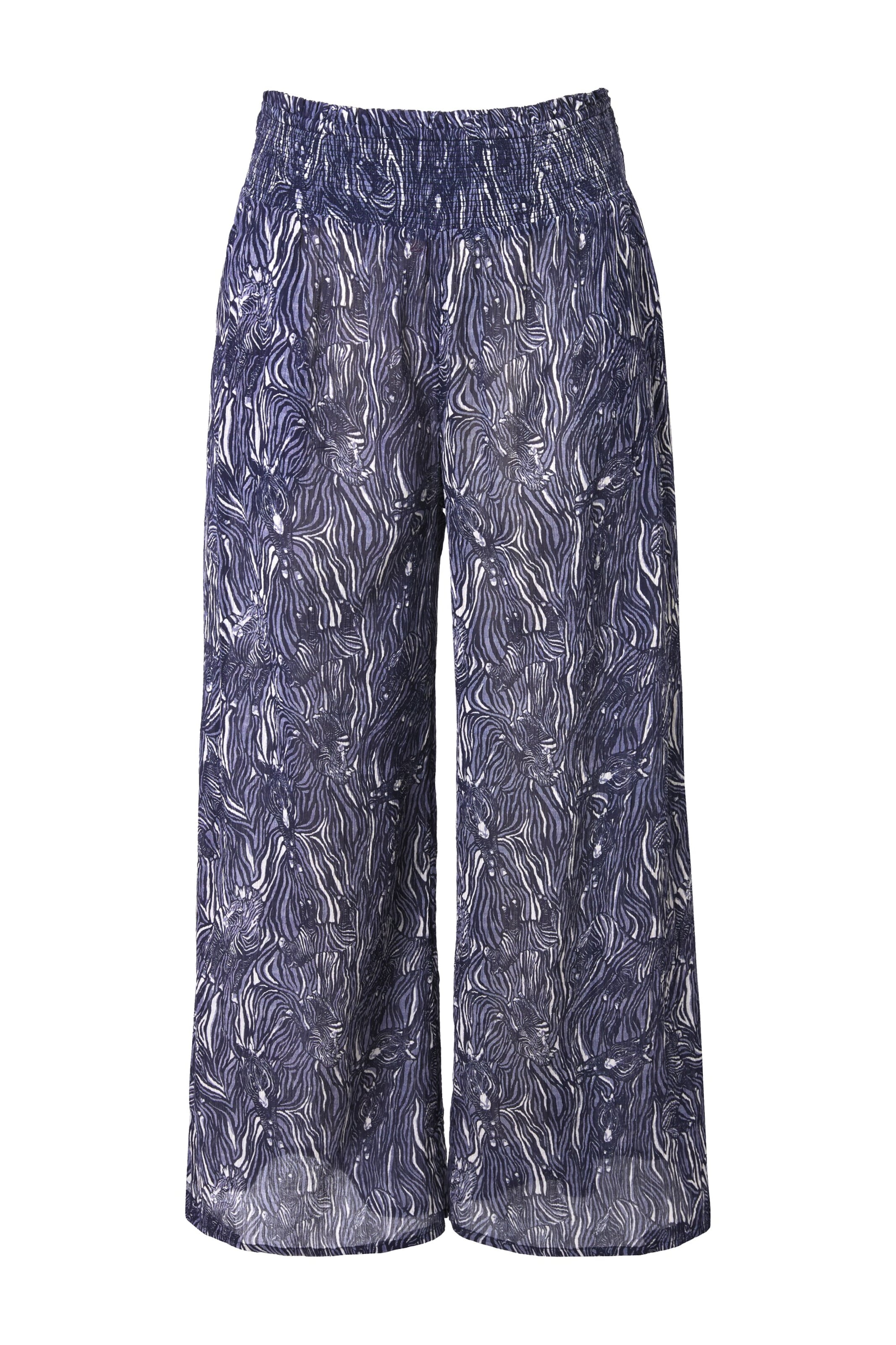 Ulla Popken Wide Leg Hose in Blau: Vorderseite