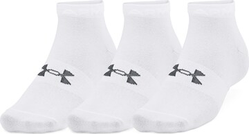 UNDER ARMOUR Athletic Socks ' Essential ' in White: front