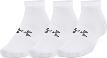 UNDER ARMOUR Athletic Socks ' Essential ' in White: front