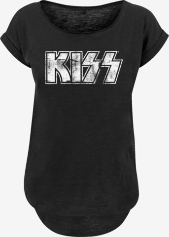 T-shirt 'Kiss Rock Band Vintage Logo' F4NT4STIC en noir : devant