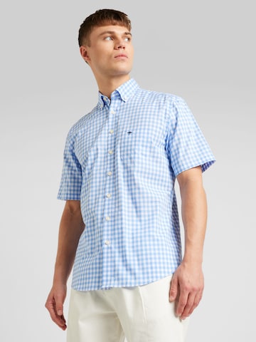 FYNCH-HATTON Regular fit Button Up Shirt 'Summer Vichy' in Blue: front