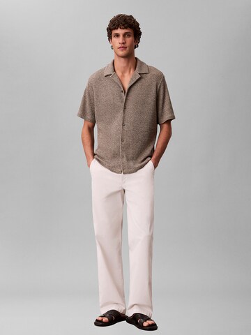 Calvin Klein Comfort fit Button Up Shirt in Brown
