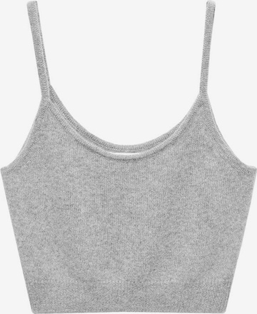 MANGO Knitted Top 'Bica' in Grey: front