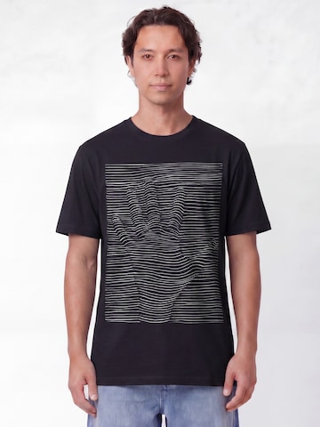 Watapparel Shirt '3Dillusion' in Zwart: voorkant