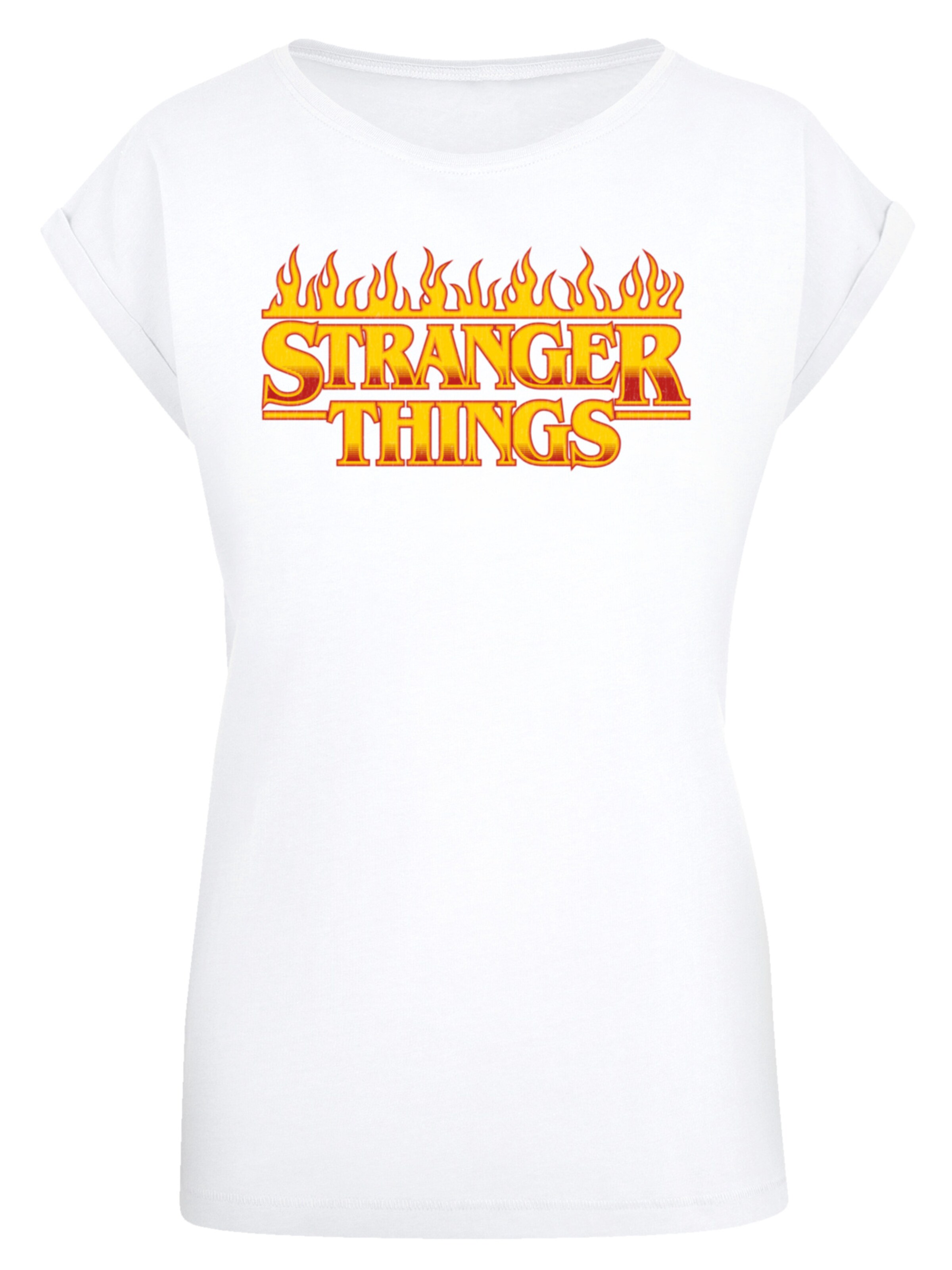 T-shirt 'Stranger Things Fire Netflix TV Series' F4NT4STIC en blanc : devant