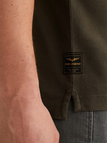 PME Legend T-shirt 'Polo shirt with badges and ribbed collar' i grön