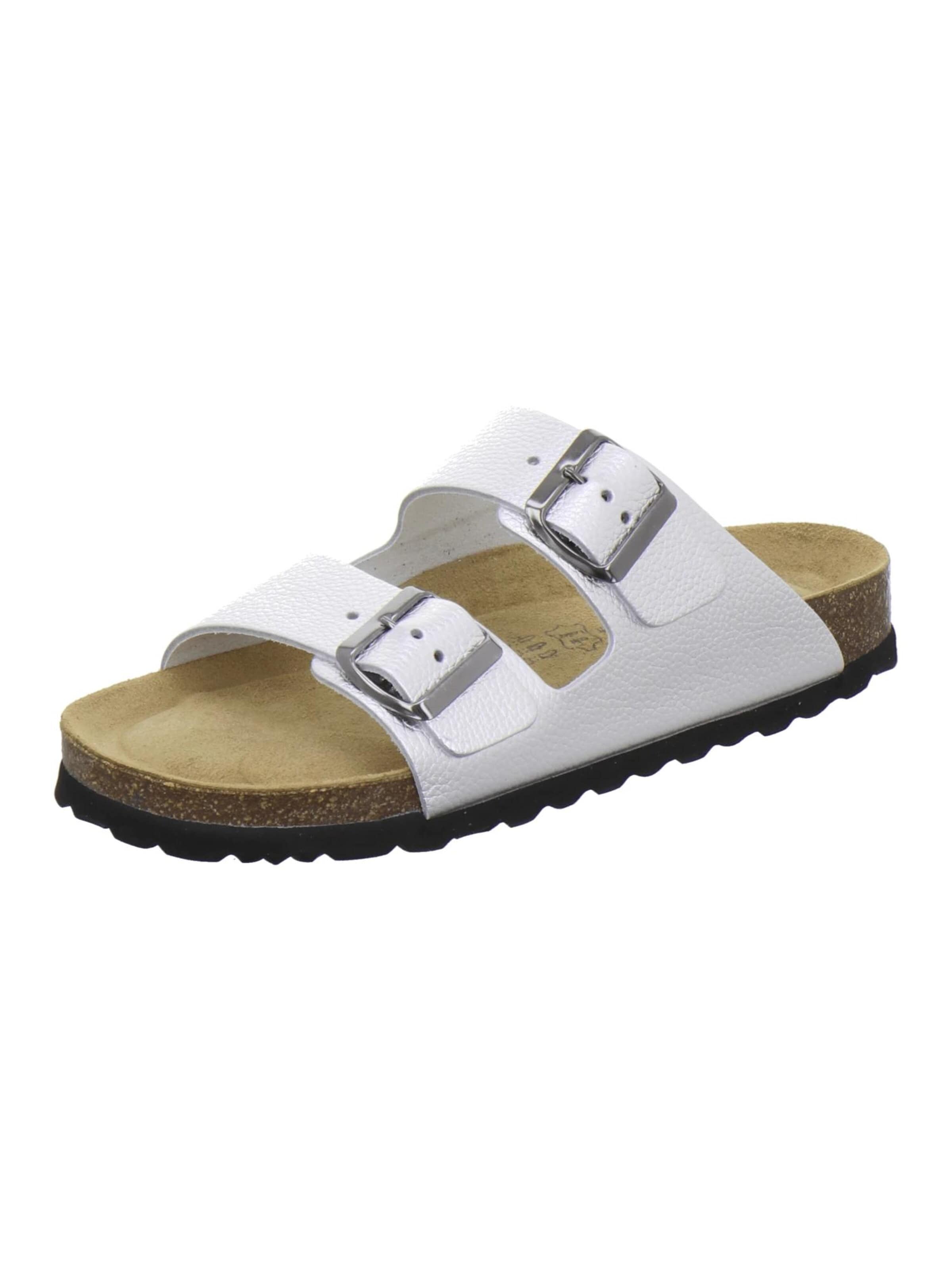 Zoccoletto 'Pantoletten Damen Zweischnaller silber Lack' di AFS-Schuhe in argento: frontale
